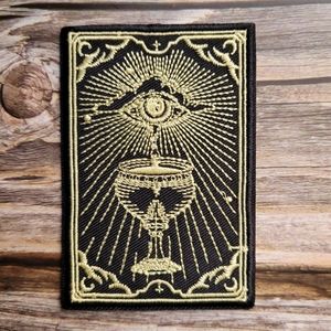 Golden Eye Cup Tarot Illuminati Witch Occult  Iron on Patch
